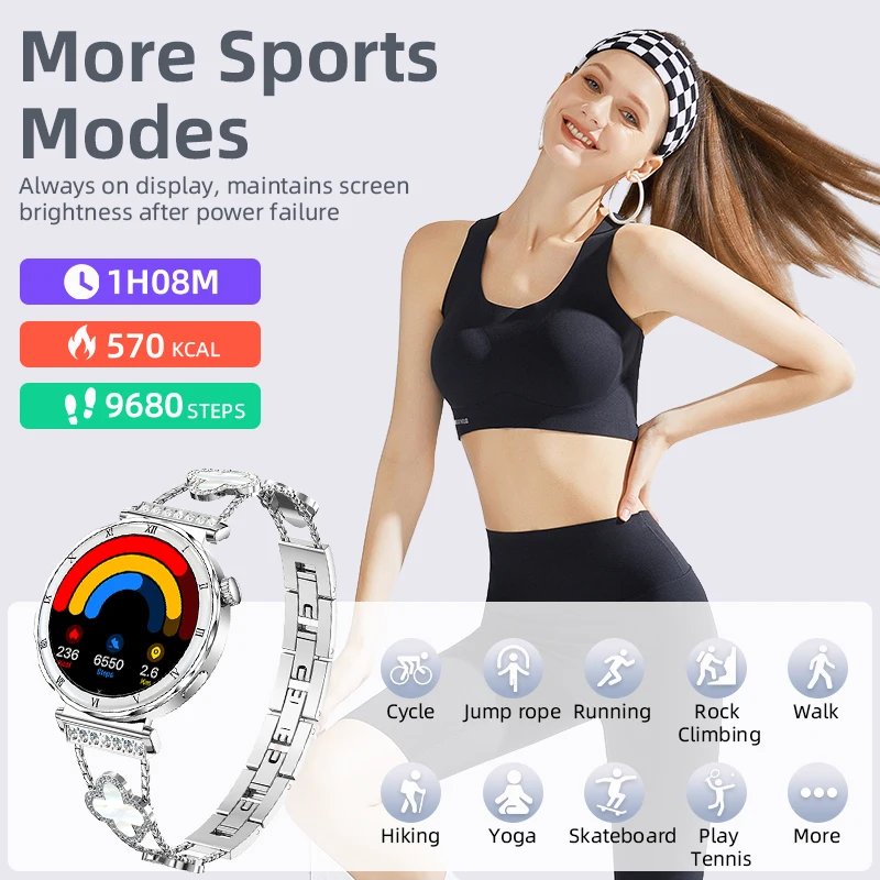 LIGE Luxury AMOLED Screen Smart Watch For Women Health Monitor Women's Watches Bluetooth Call Sport waterproof Ladies Smartwatch