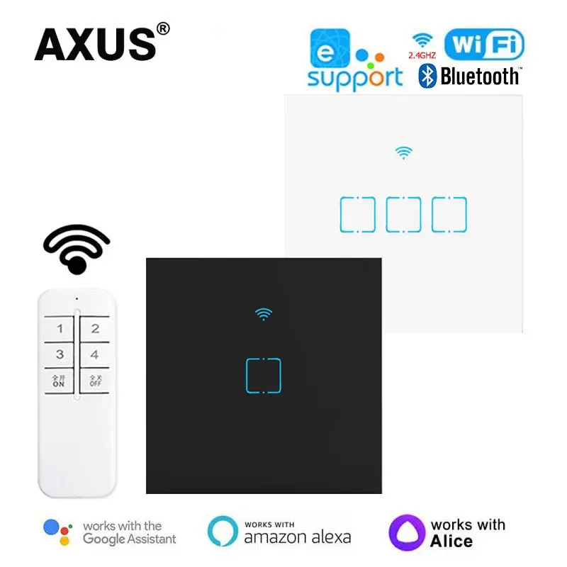 Ewelink EU 1/2/3 Gang Wifi Wall Switch Remote Control Wall Touch Switches Light Switch Alexa Google Home Voice Control