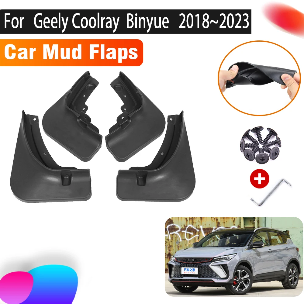 4PCS Car Mud Flaps For Geely Coolray Binyue SX11 X50 2018~2023 MK1 Car Splash Guard Front Rear Mudguards Mud Fenders Accessories