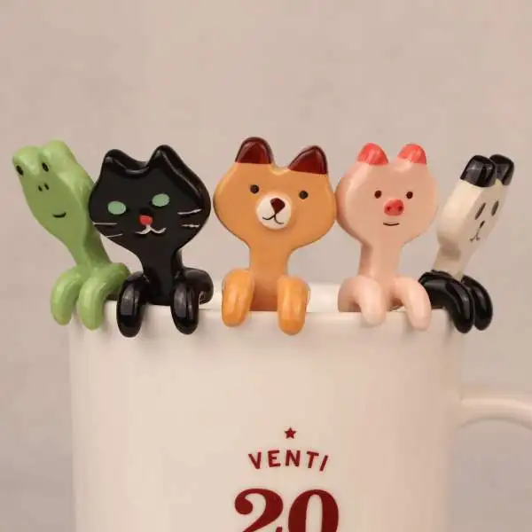 

Ceramic Coffee Spoon Carton Animal Teaspoon Kitchen Utensils Pottery Dessert Spoon for Kids Gifts Acessórios Para Cozinha