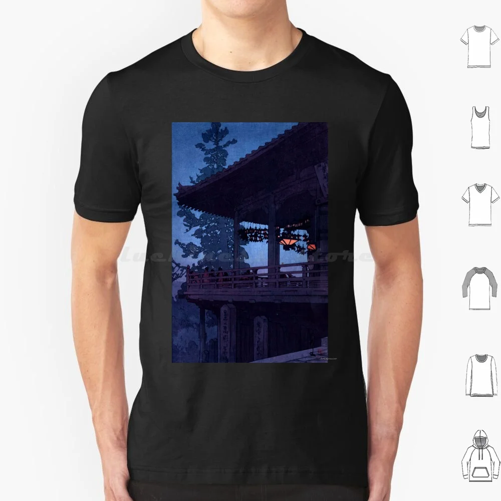 Evening In Nara By Yoshida Hiroshi T Shirt Big Size 100% Cotton Japan Japanese Nihon Katsushika Hokusai Traditional Woodblock