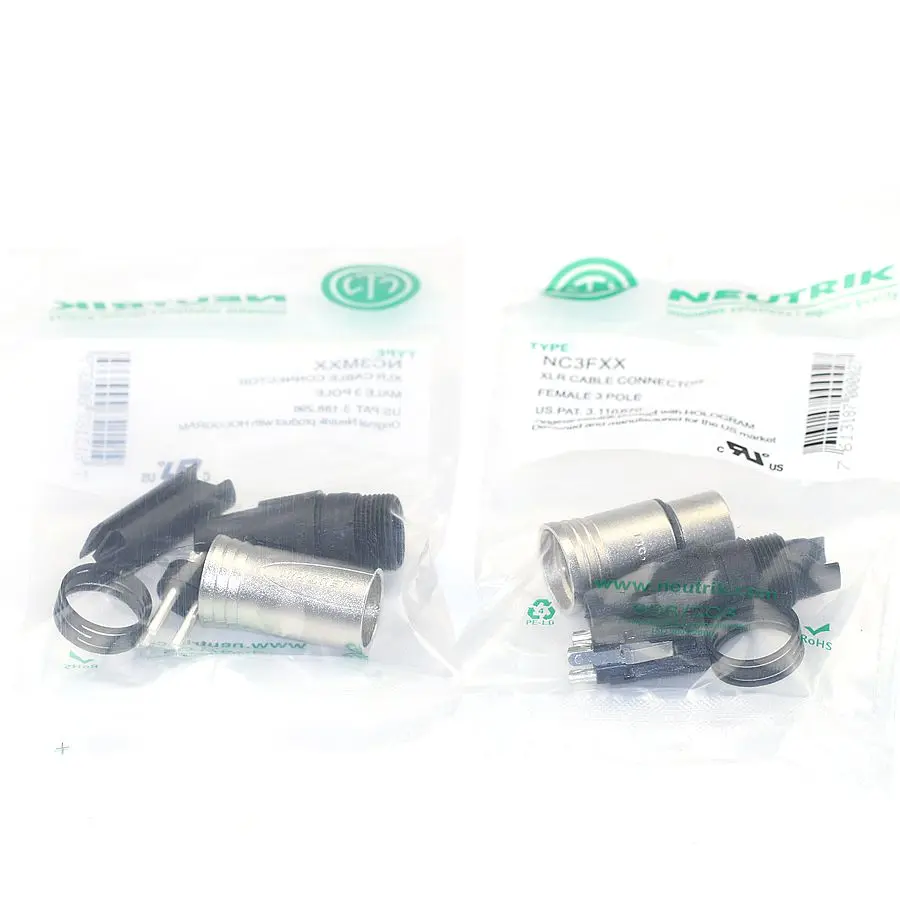 200PCS/lot FOR NEUTRIK connector 100PCS NC3MXX & 100PCS NC3FXX Male et femelle Un ensemble 3 Broches XLR Connecteur avec!