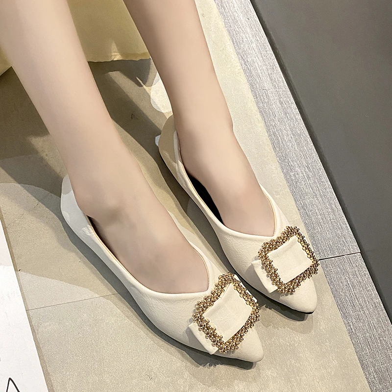 

Туфли-лодочки женские с острым носком, Модная элегантная обувь на плоской подошве, офисная обувь, размеры 43, лето