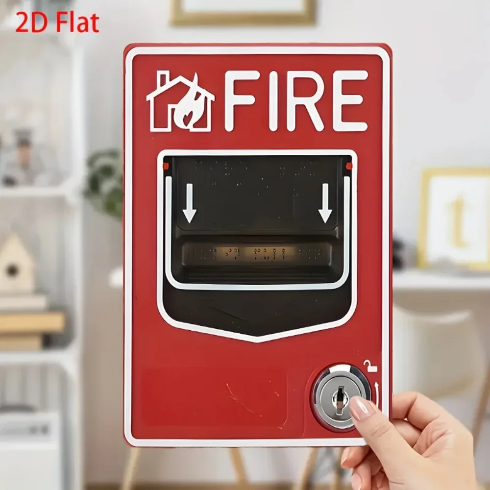Aluminum Iron Plate Fire Safety Wall Art Vintage Metal Sign Pre-Drilled 20.32x30.48cm