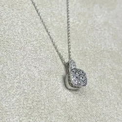 10.6mm Honeycomb Pendant Platinum Plated Candy Style Silver Zircon Square Necklace for Women Fashion Jewelry Gift