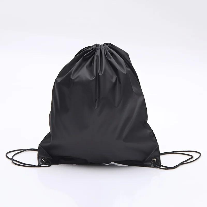 5pcs Black portable sports bag, drawstring cycling backpack, gym shoes bag, clothes backpack - view 5