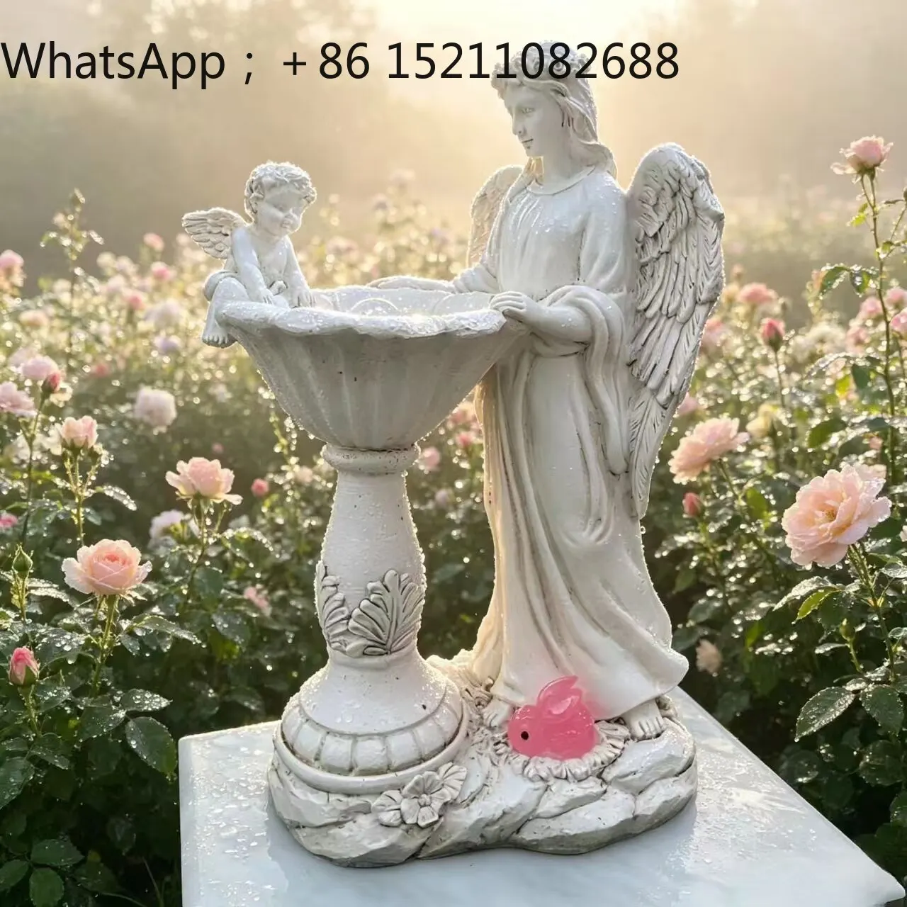 LLY Angel Solar Ornament for Outdoor Courtyard Waterproof Garden Landscape Table Ornament