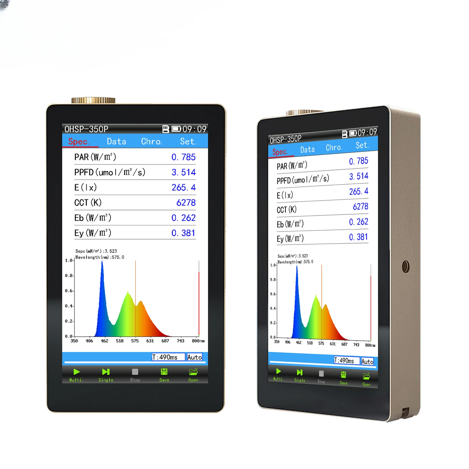 

OHSP-350P Portable PAR PPFD Meter 350-800nm Plant Lighting Analyzer PAR Grow Light Nir Analyzer Spectrometer