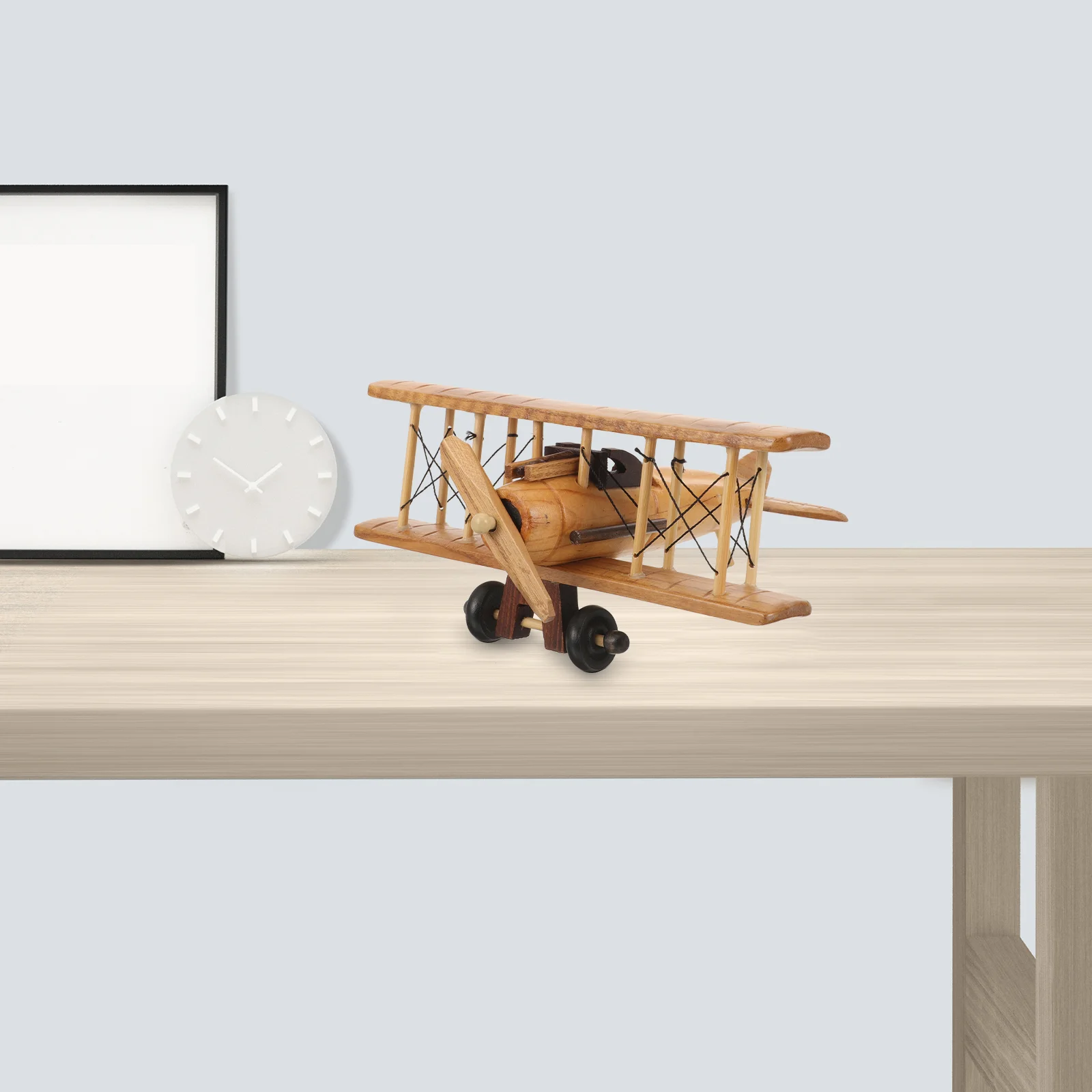 

Retro Wooden Plane Study Room Airplane Ornament Miniature Vintage Model Decor Craft Adornment Office Decoration