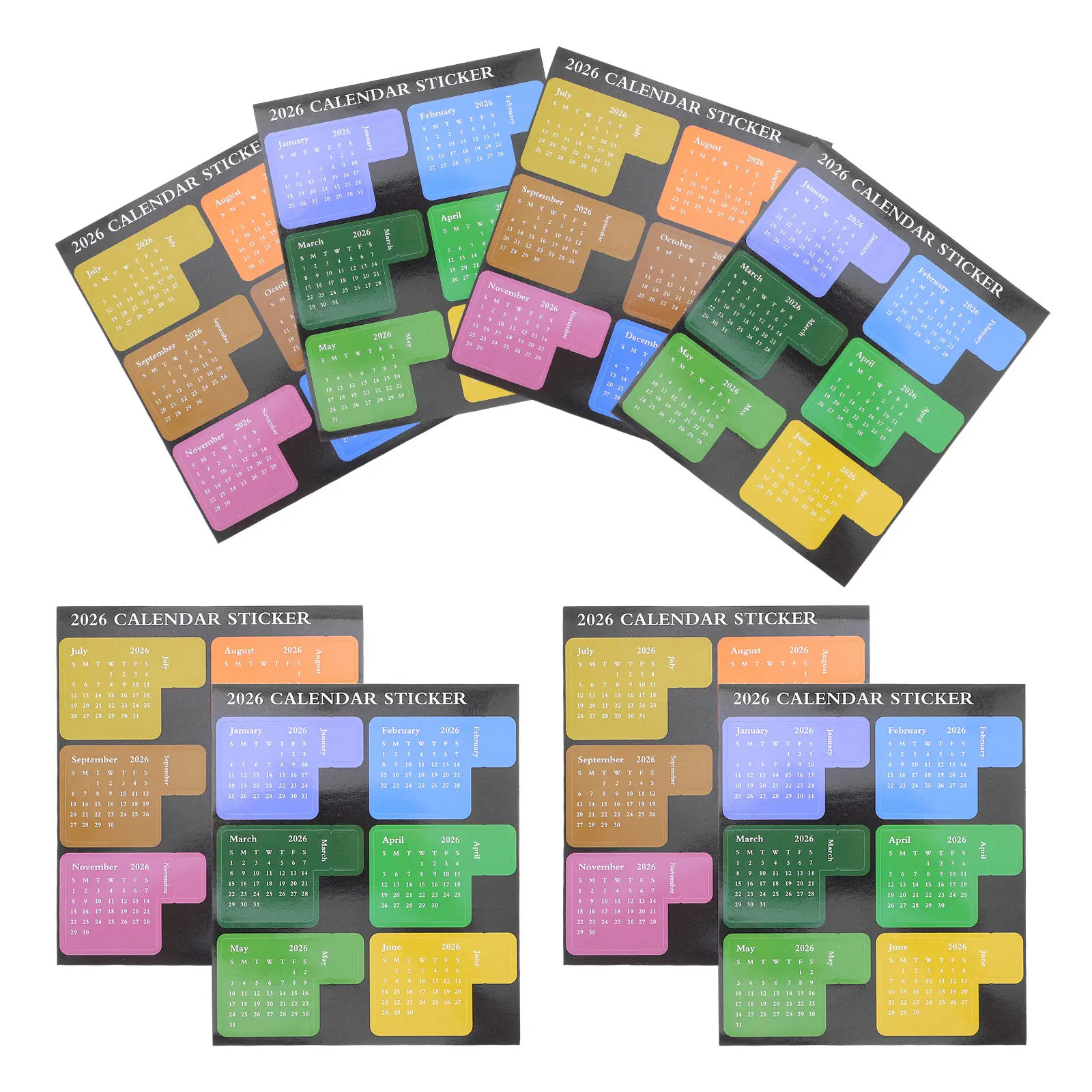 

4Sets 2026 Calendar Tabs Stickers Index Divider Labels Adhesive Planner Decals for Journals Notebooks DIY Scrapbooking