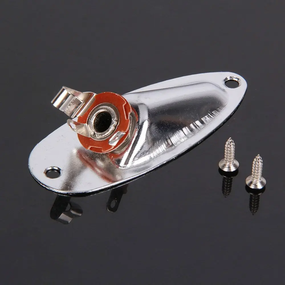 Replacement Parts Jack Socket Guitar Jack Plate Electric Guitar Boat Shaped Pickup Jack 6.35mm 1/4