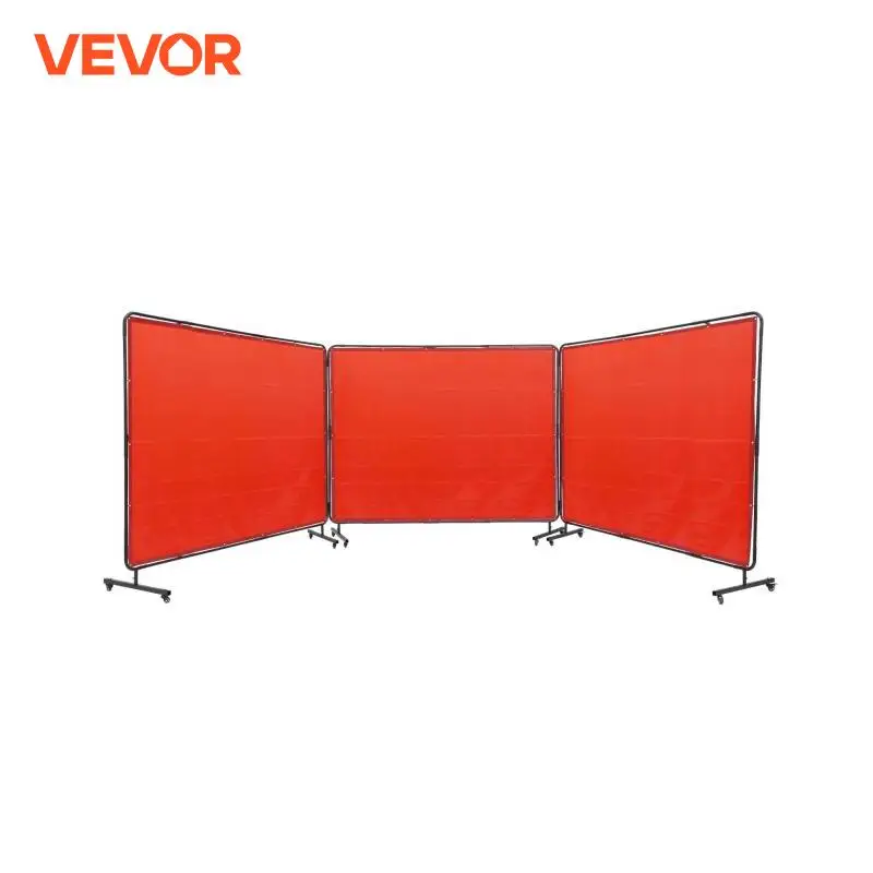 

VEVOR Welding Screen with Frame Panel Welding Curtain Screens on 12 Swivel Wheels 6 Lockable Moveable Professional for Workshop