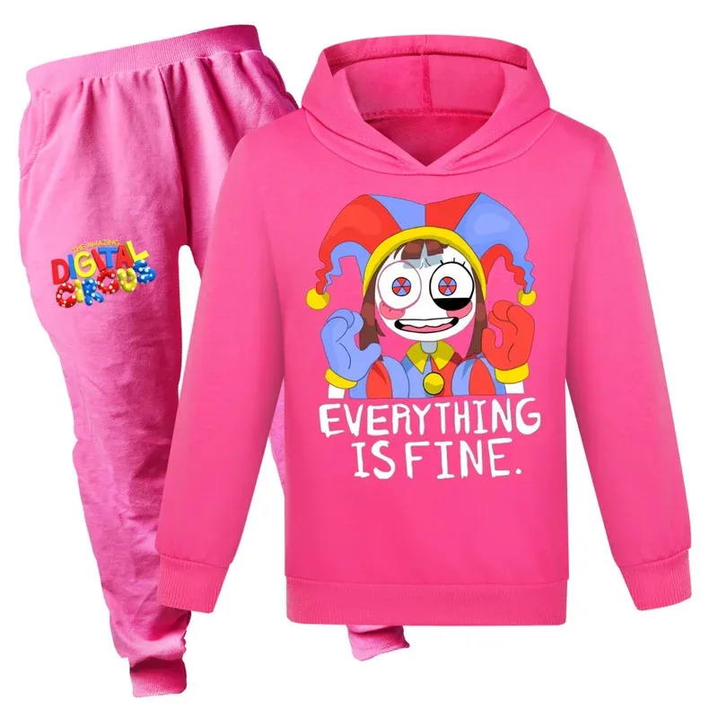 111 www السيرك الرقمي بومني الكرتون طباعة هوديي مجموعة الاطفال القماش مضحك البلوز للفتيات الفتيان Harajuku Kawaii الأطفال Clothi #3