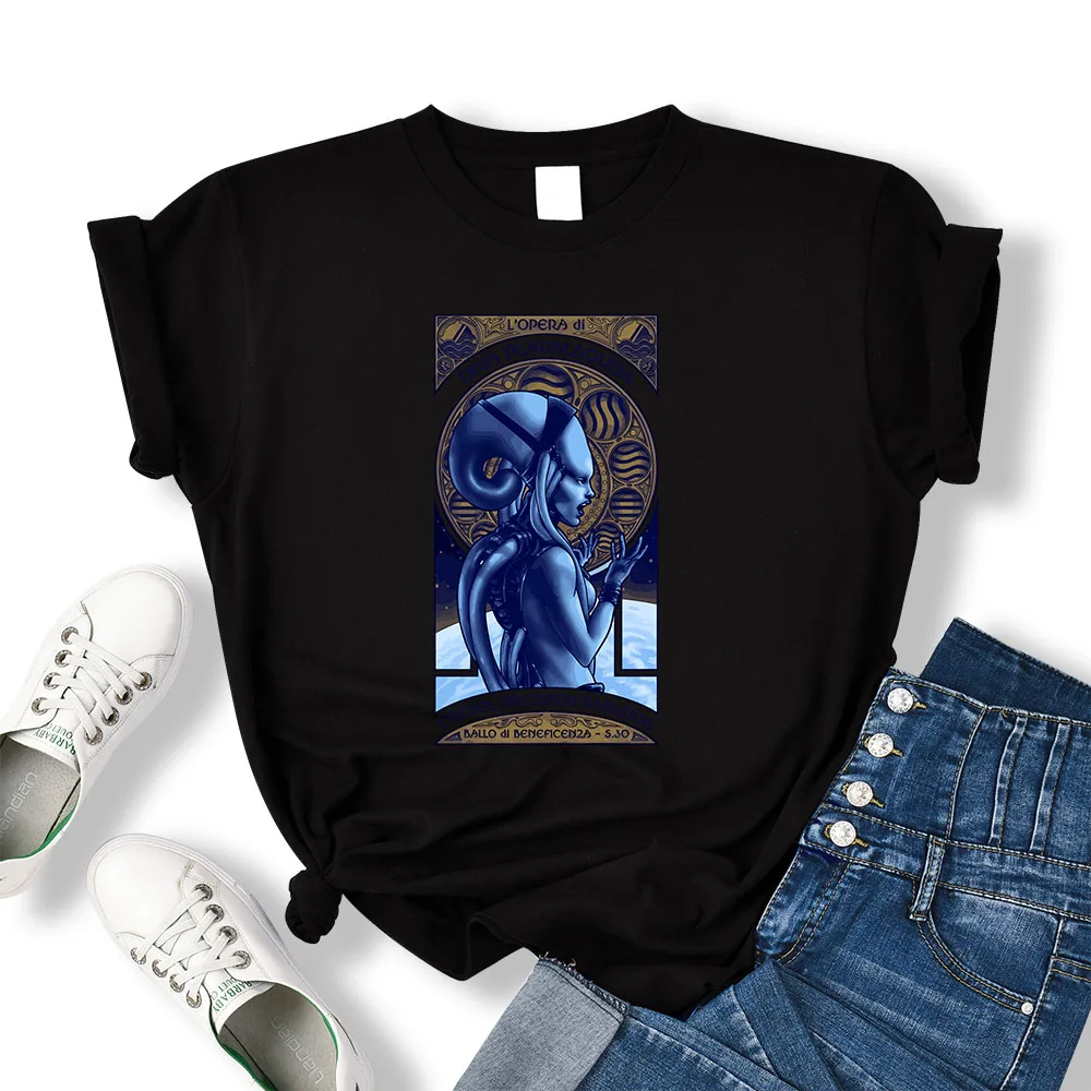 The Fifth Element Alien Diva Plavalaguna Woman T-shirt Loose Hip Hop Short Sleeve Harajuku Personality Clothing O-Neck Women Tee