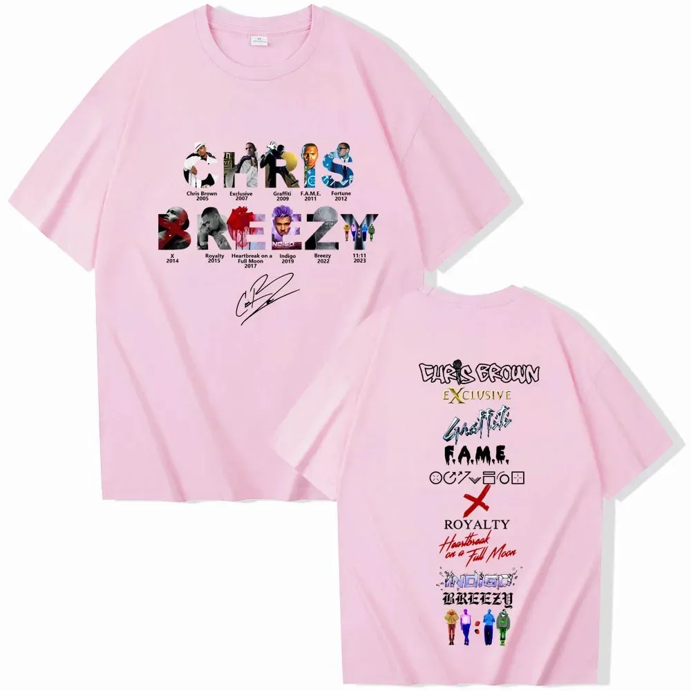 25 موضة جديدة رائعة كريس براون مغني الراب سلسلة ميرش تي شيرت Harajuku س الرقبة قصيرة الأكمام رجل إمرأة المشجعين هدية الشارع الشهير #4