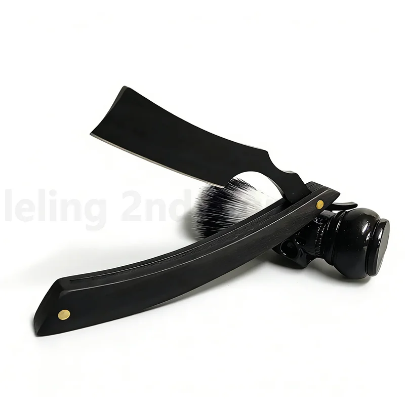 Wholesale Cut Throat Straight Razor Professional Barber Ebony Men's Razor Folding Razor Hardened Steel High Hardness Sharp