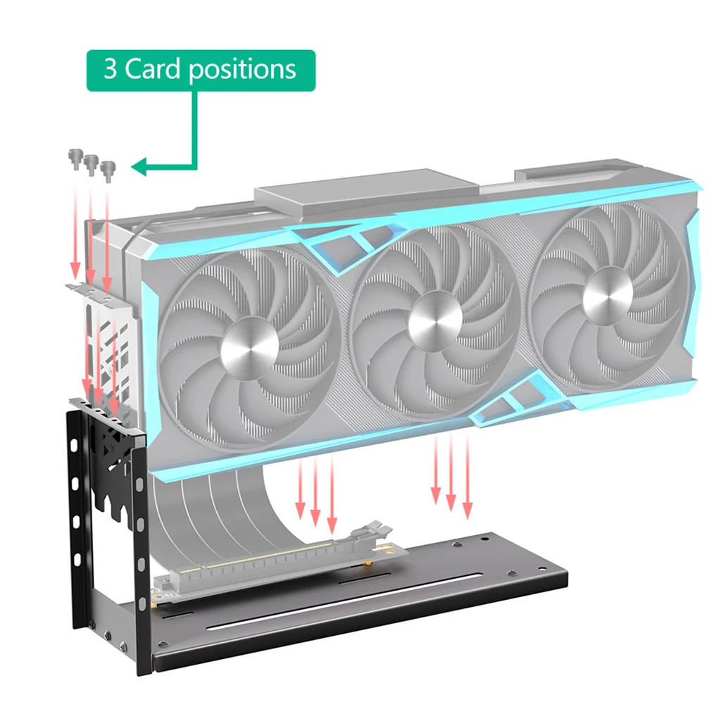 

Vertical GPU Mount Bracket 3 Slots Graphics Card Holder eGPU Dock External GPU Docking Station for Graphics Card Installation