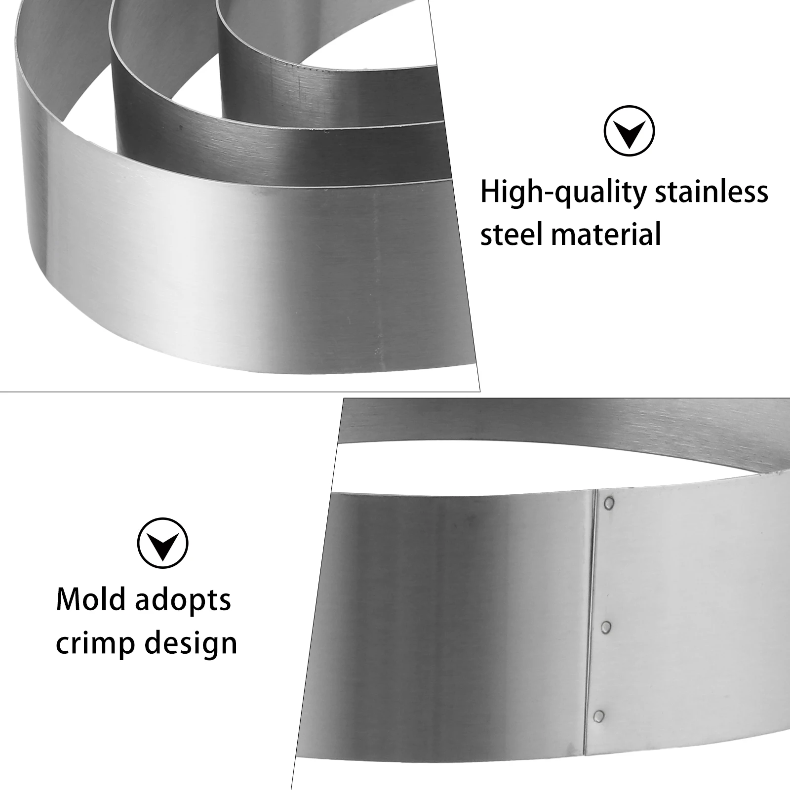 

3 Pcs Round Cake Molds Set Stainless Steel Baking Supplies Mini Mousse Rings 3 Sizes Easy Demould Heat Transfer Pastry Tools
