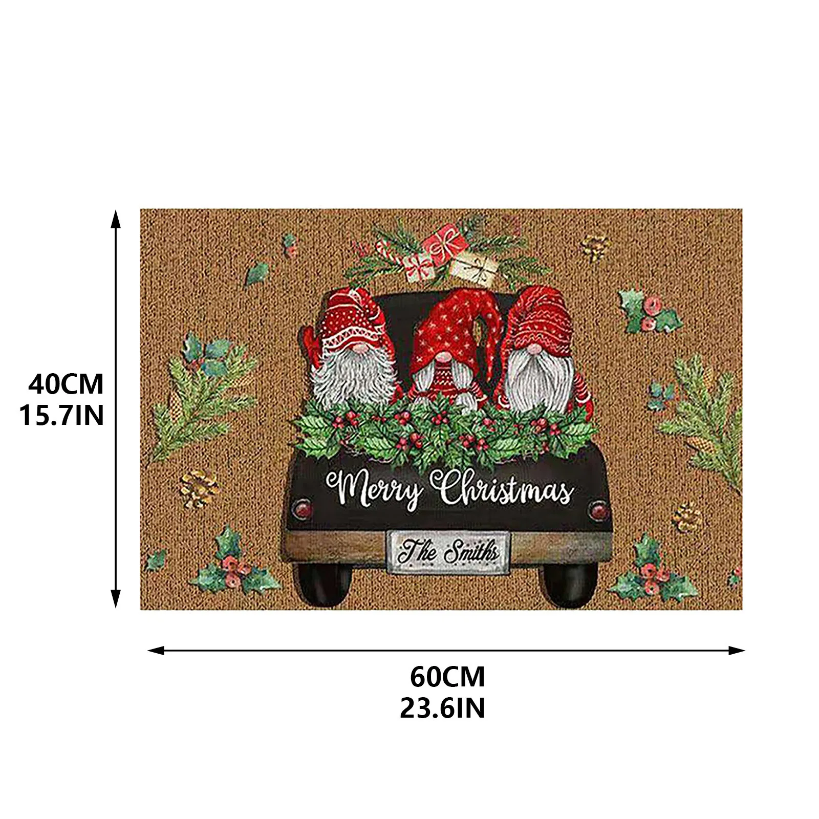 40x60cm Doormat Xmas Welcome Christmas Gnome Mat Non Slip And Washable Winter Doormat Rubber Back Santa Snowflakes Door Mat