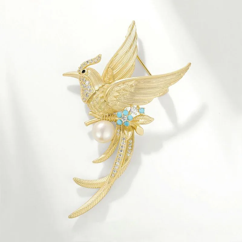 Vintage Phoenix High-End Elegant Versatile Temperament Brooch Light Luxury Niche Senior Advanced Sense Suit Accessories