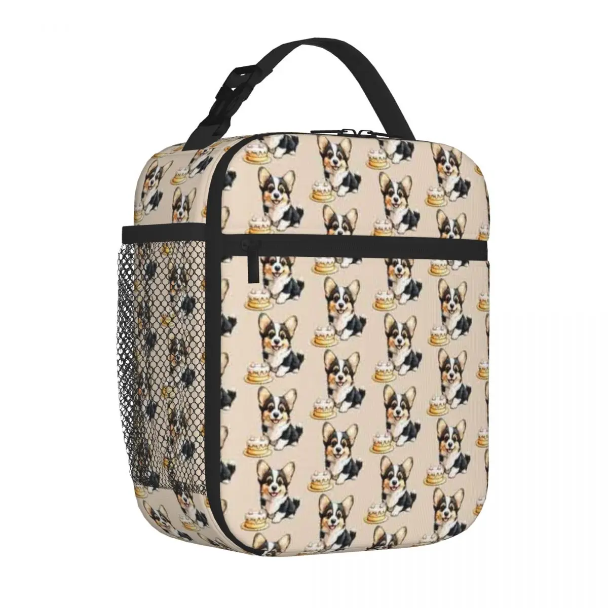 Bestselling Smiling Corgi With Cake Handheld Snack Bag Mini Travel Thermal Tote