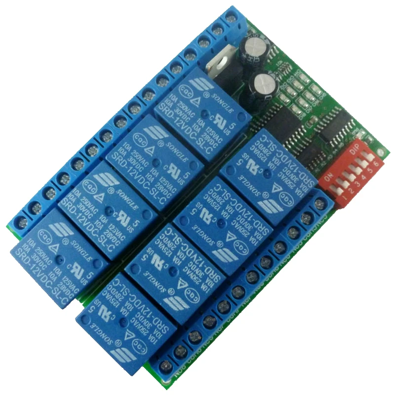 

1 PCS 8 Channel DC 12V RS485 Relay Module Modbus RTU 485 Remote Control Switch for PLC PTZ Camera Security Monitoring