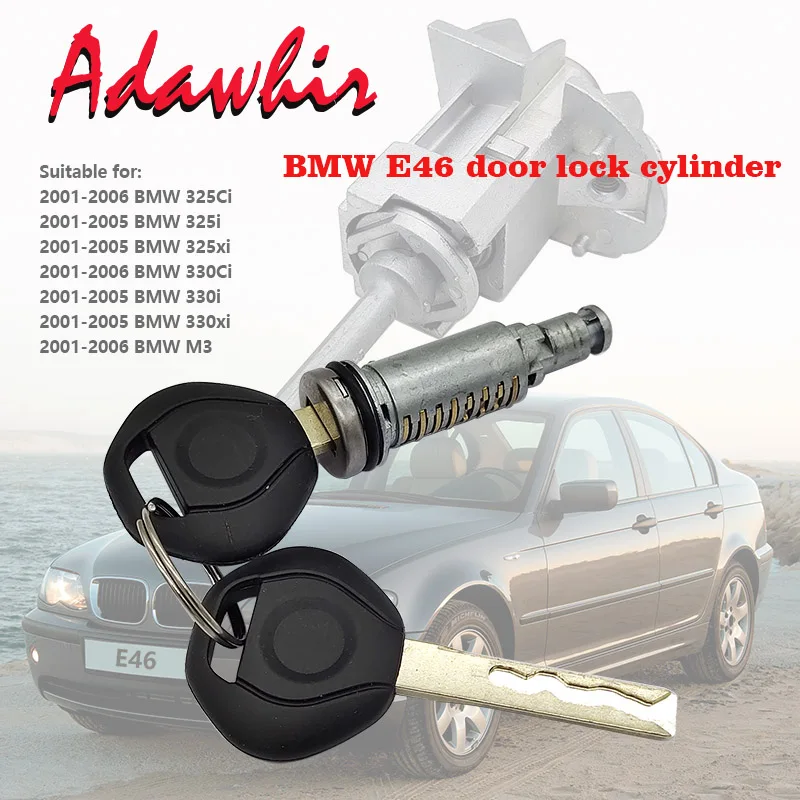 Suitable for 2001-2006 BMW E46 3 series door lock cylinder, with 2 keys 51217019975 51217019976