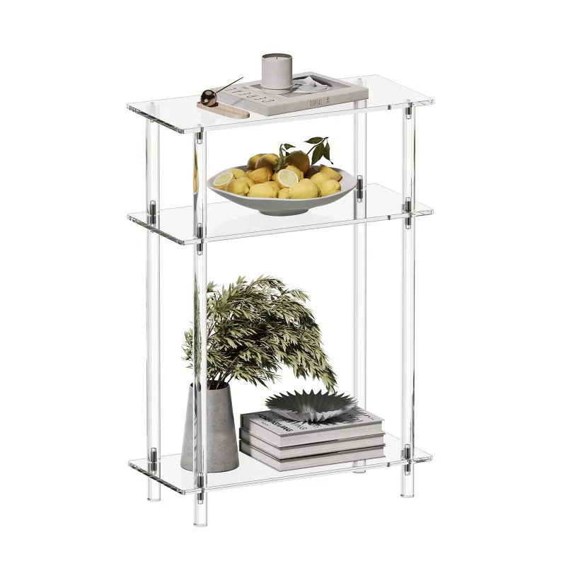 

transparent three-layer floor, rectangular table, living room minimalist bedroom, Nordic Internet celebrity side table