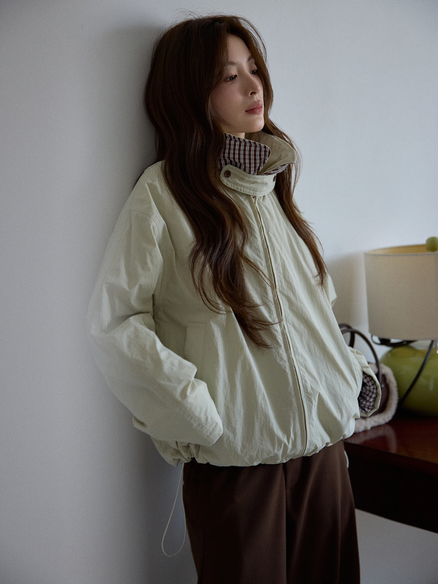 

Женская утепленная хлопковая куртка Chaocha Home в корейском стиле, свободного кроя, с длинными рукавами и шнурком, для осени и зимы, повседневная верхняя одежда