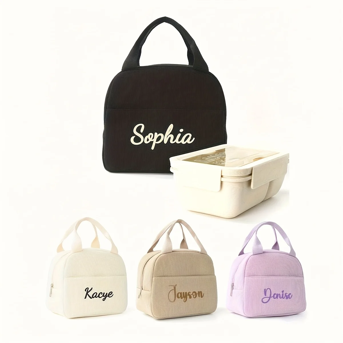 Personalized Embroidered Lunch Bag - Thermal Insulated, Custom Name Stitching, Portable for Boys & Girls, Great for School/Outdo