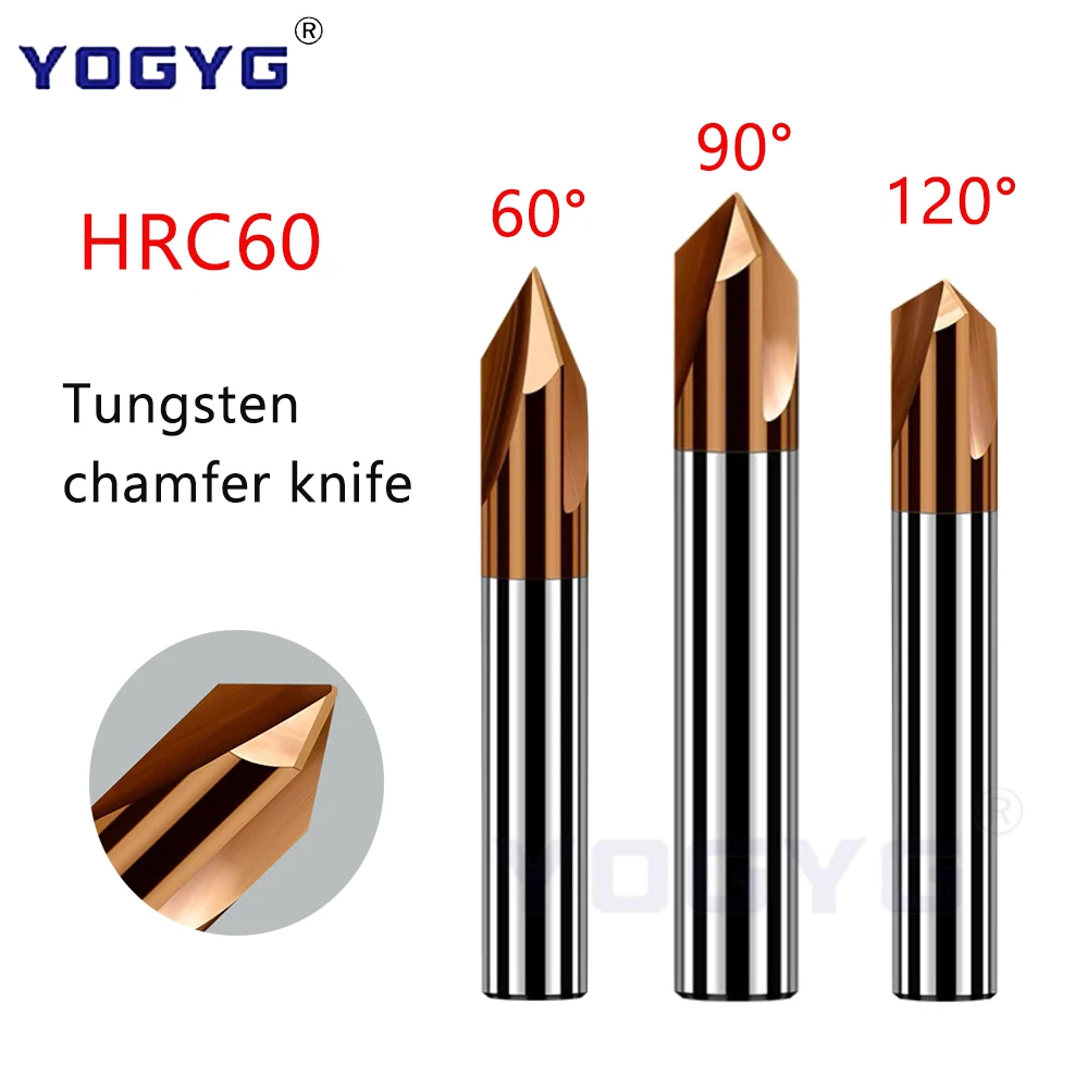 

HRC60 Chamfer Milling Cutter 60/90/120 Degrees 2/3 Flute 1-20mm 150 long CNC Engraving Milling Tool Carbide Chamfering End Mil