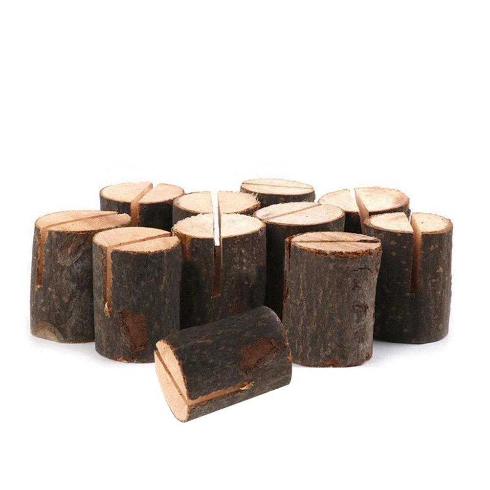 

12 Pcs Wooden Pile Decorations Number Clip Memo Stand Menu Bamboo Holders Baby