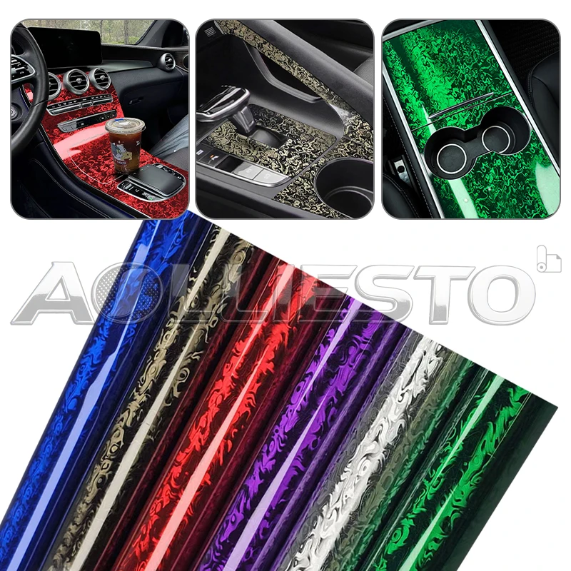 

High Gloss Forged Yuan Universe Carbon Fiber Red Black Purple Blue Accessories for Car Tuning Stickers Car Wrap Vinyl Vinyls