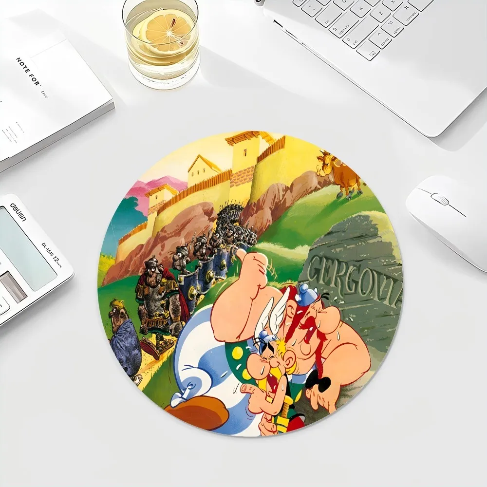 Asterix Obelix Anti-Slip Round Cabinet Gaming Laptop Computer Desk Mat Office Notbook Mouse Pad Mouse Mat for PC Gamer Mousemat