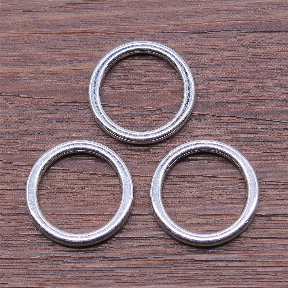 WYSIWYG 5pcs 19x19mm Circle Connector Pendant Charms Diy Jewelry Making Jewelry Finding Antique Silver Color