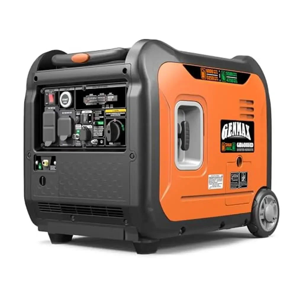 Portable Generator 6000W Super Quiet Dual Fuel Portable Engine with Remote/Electric Start Ultra Lightweight Backup Home Use &