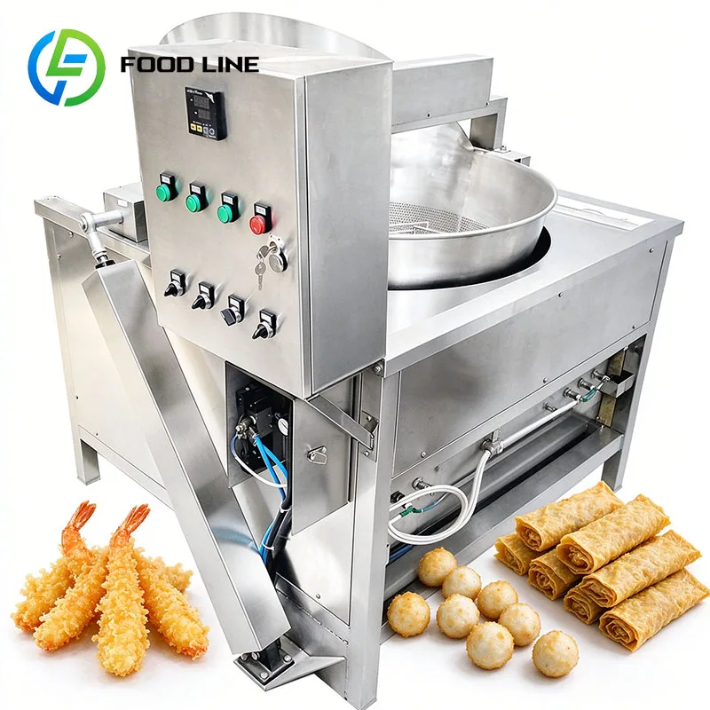 Batch Deep Fryer Stir Fryer Automatic Kettle Potato Chips French Fries Spring Rolls Snack Production Customized
