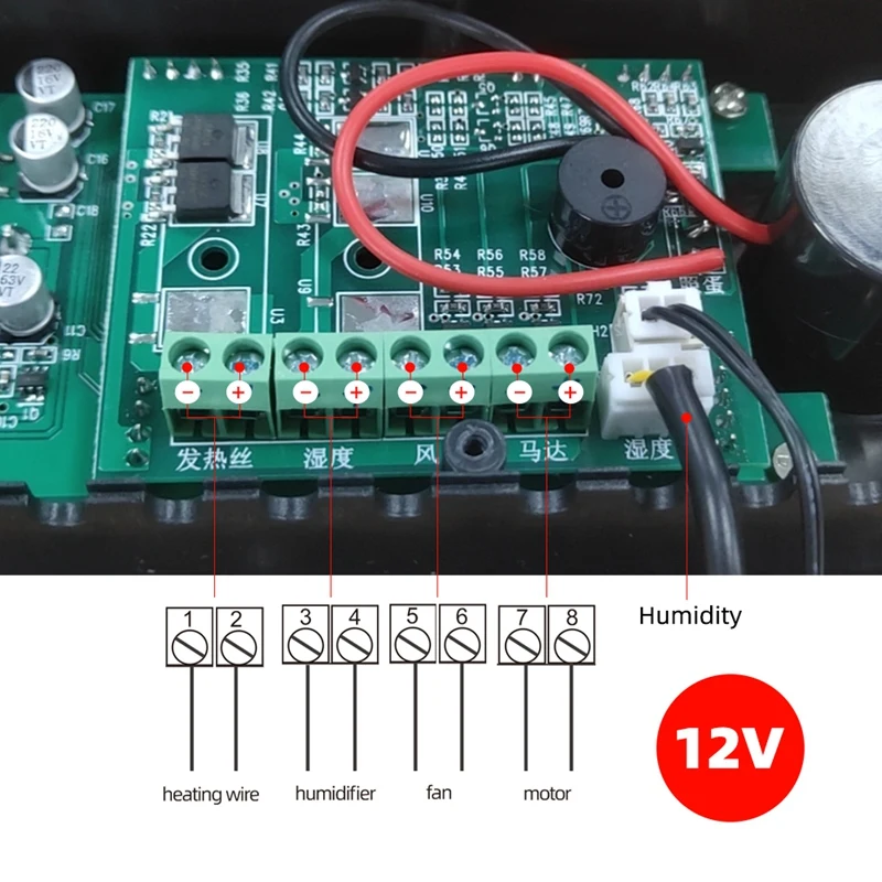 ZFX-W9002 Smart Thermostat Digital Temperature Humidity Control Incubator 360 Automatic Egg Turning 12V