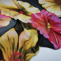 Floral Pure Silk Georgette On Sale 8mm Breathable Quality Dress Gown Natural Fabric DIY Sewing Tissue