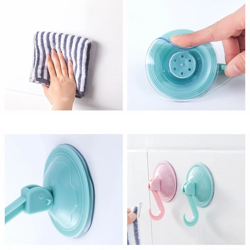 Round Strong Vacuum Removable Bathroom Kitchen Wall Strong Suction Cup Hook Hanger For Window Decoration Vacuum Sucker