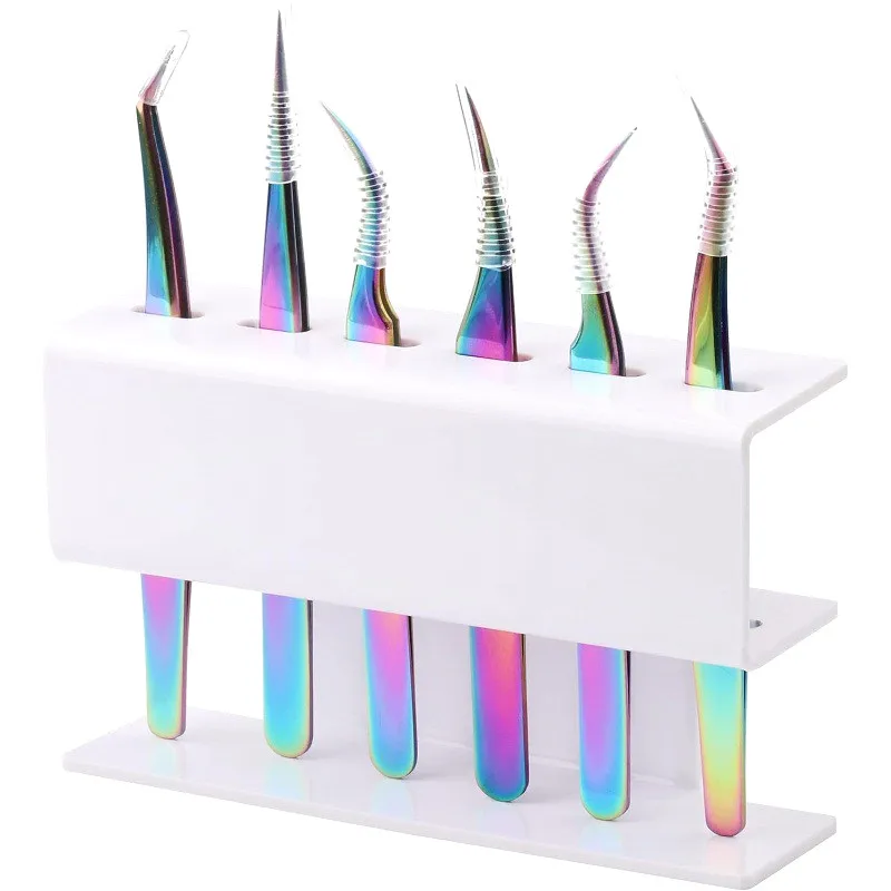 Eyelash Tweezers Storage Holder Stand 6/8 Holes Convenient Tweezer Stand Shelf Hold Eyelash Extension Tattoo Makeup Tool Acrylic