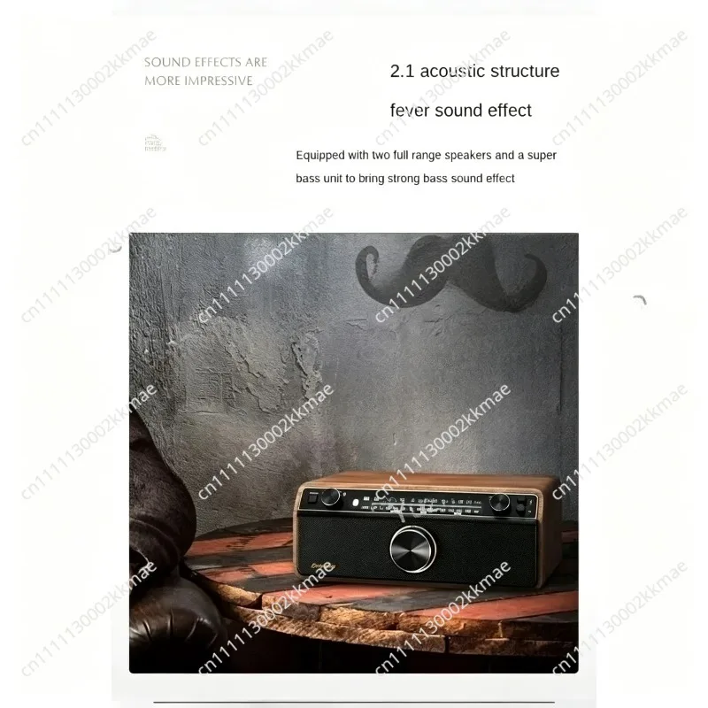 WR-12BT Subwoofer Audio Stereo Retro Bluetooth Speaker Semiconductor Radio, Function: FM/AM/AUX/BT