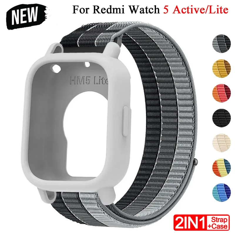 Silikonarmband+Hülle für Xiaomi Redmi Watch 5 Active Band Smartwatch Zubehör Sportarmband für Redmi Watch 5 Active/Lite Band