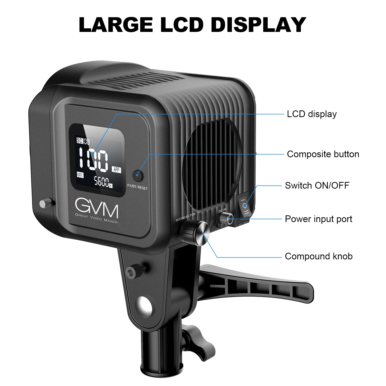 GVM SD80D 80W Bi-Color Spoltlight Daylight 2700K-7500K Photography Lighting with Softbbox Can use Battery