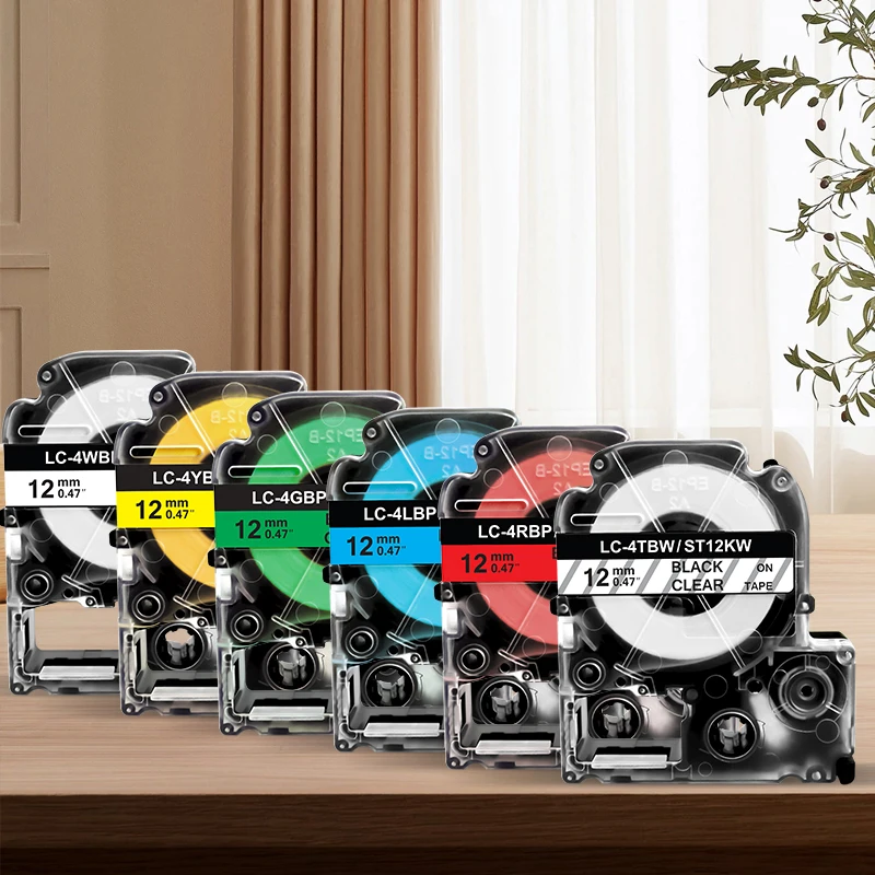

Замена ленты для этикеток Epson, 12 мм, SS12KW SS9KW ST12KW LK-4WBN, совместимая с Espon LW-300 LW-400 LW-600P LW-700 Maker