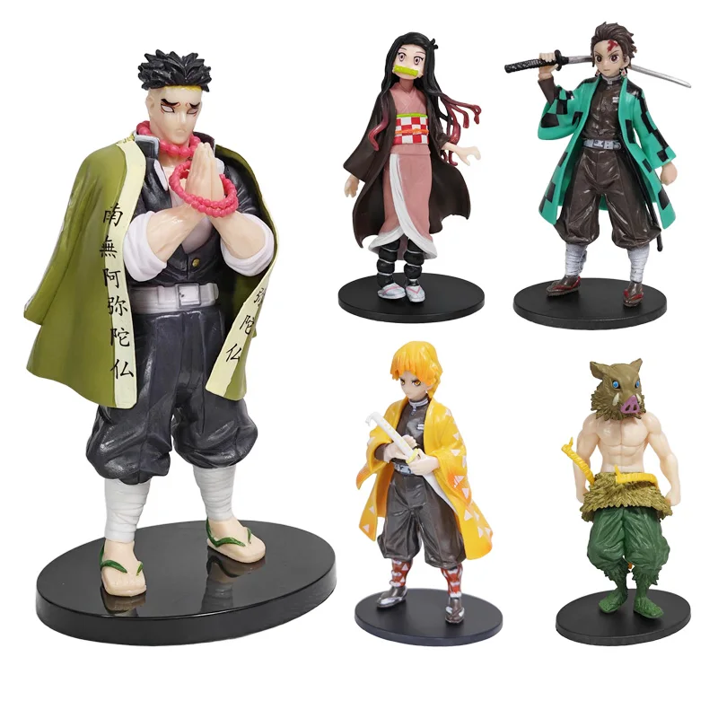 Figura de Anime Demon Slayer, Muñeco de Acción Kimetsu No Yaiba, Figura de Tanjiro, Nezuko, Zenitsu, Inosuke, Modelo de Guerrero