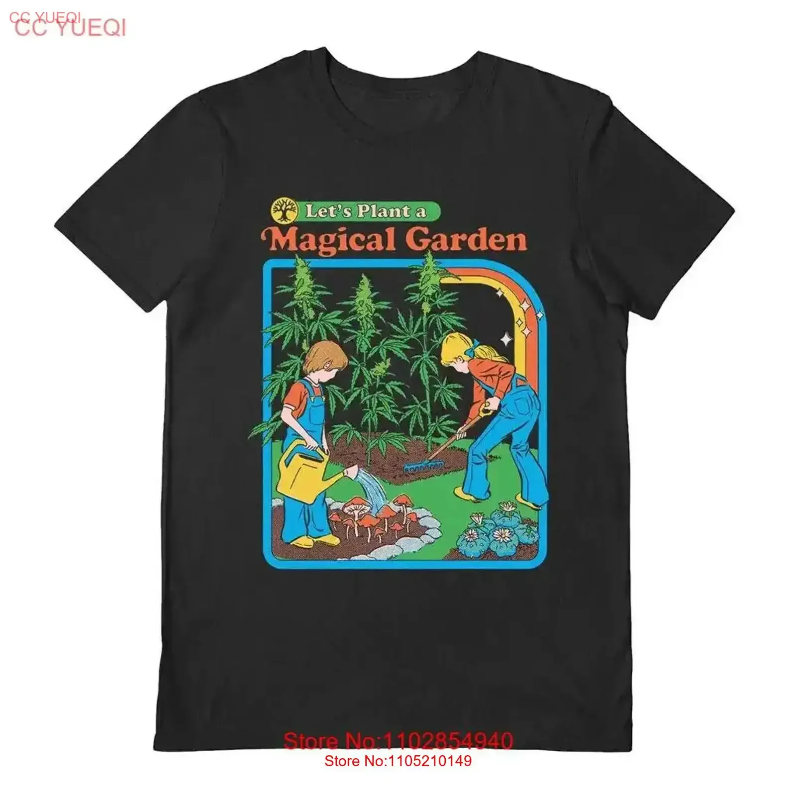 Steven Rhodes T Shirt Magical Garden Official Black  4 Sizes vintage Washed Slightly homme Soft Casual Versatile