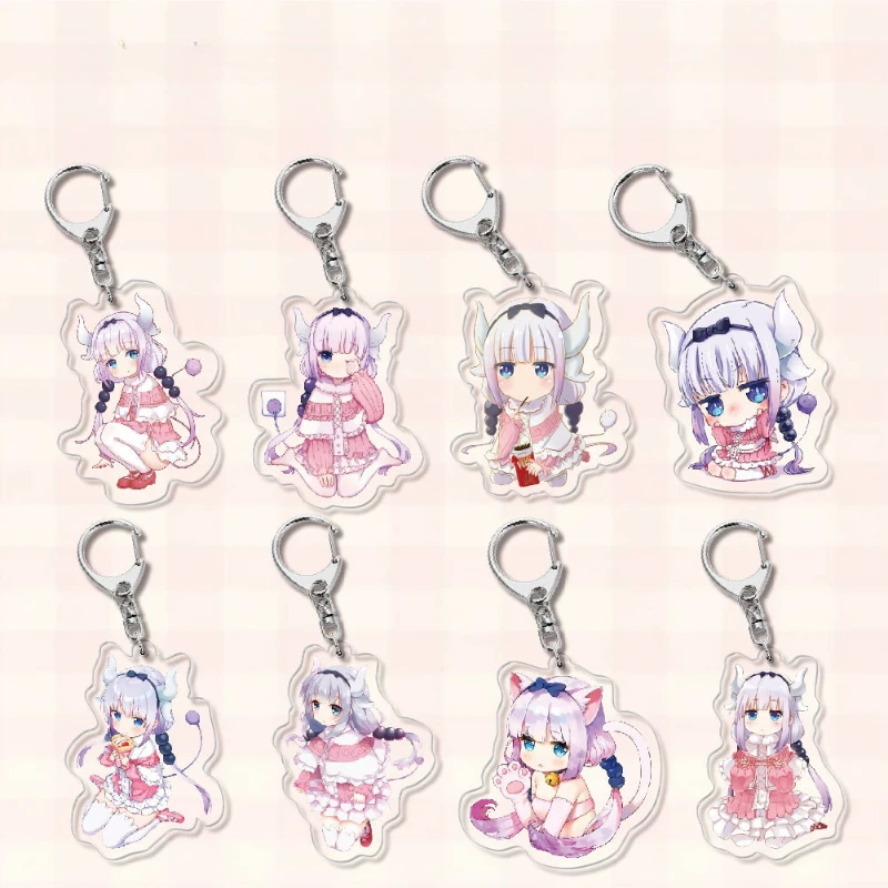 Tohru Kanna Kamui Elma Illulu Popular Anime Two-dimensional Peripheral Acrylic Keychain Backpack Pendant Comic Exhibition Gifts