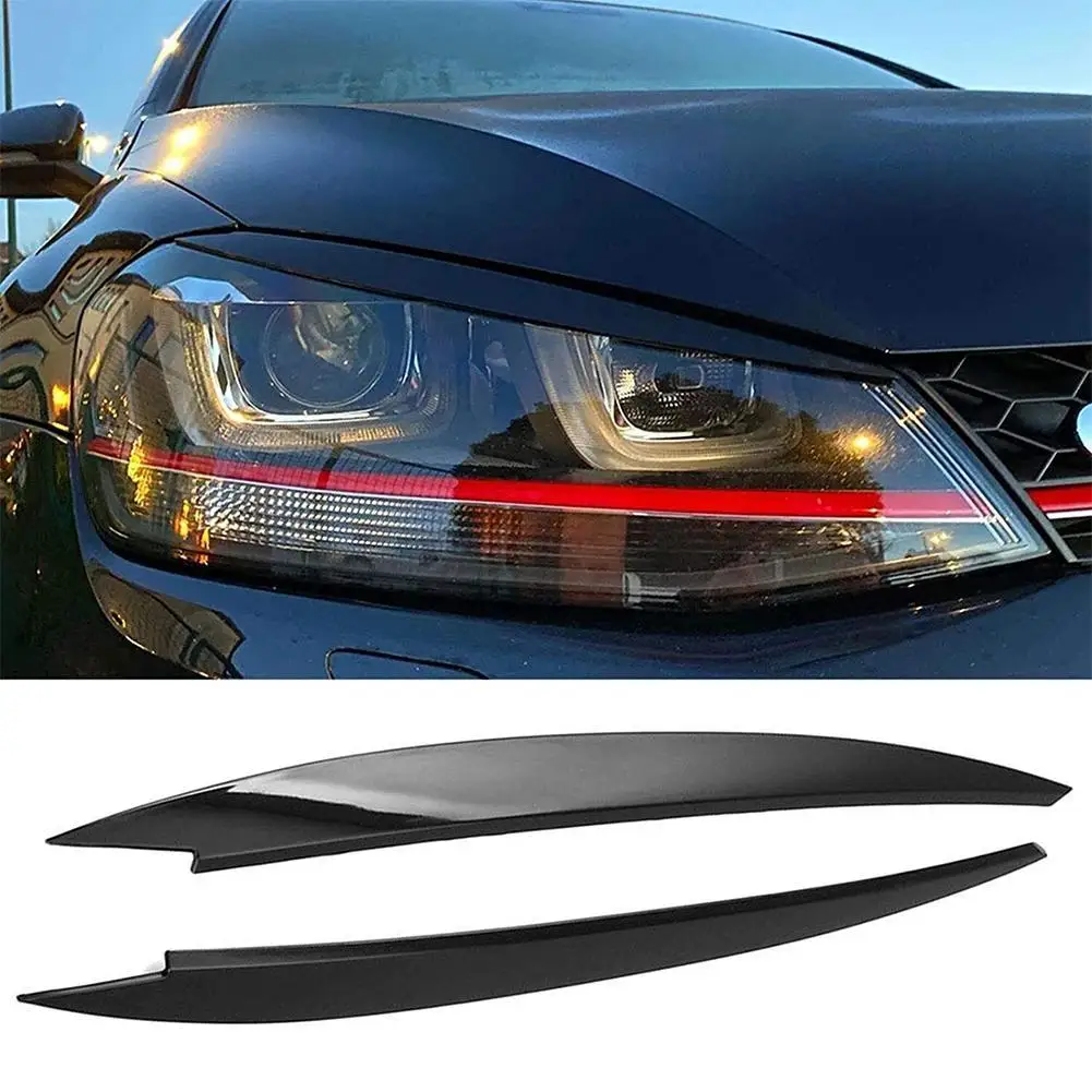 For VW For Golf 7 For M K 7  Auto Head Light Lamp Eyelids Eyebrow Headlight Decoration Car Styling Trim Accessories ﻿