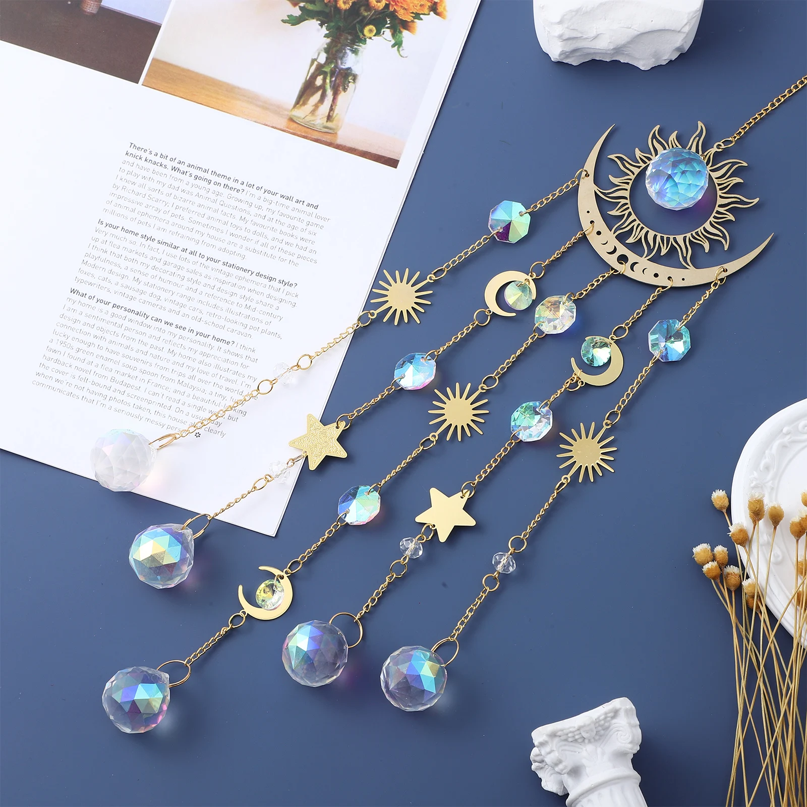 

Wind Chime Crystal Sun Catcher Hanging Rainbow Decor For Window Indoor Outdoor Home Garden Wedding Pendant